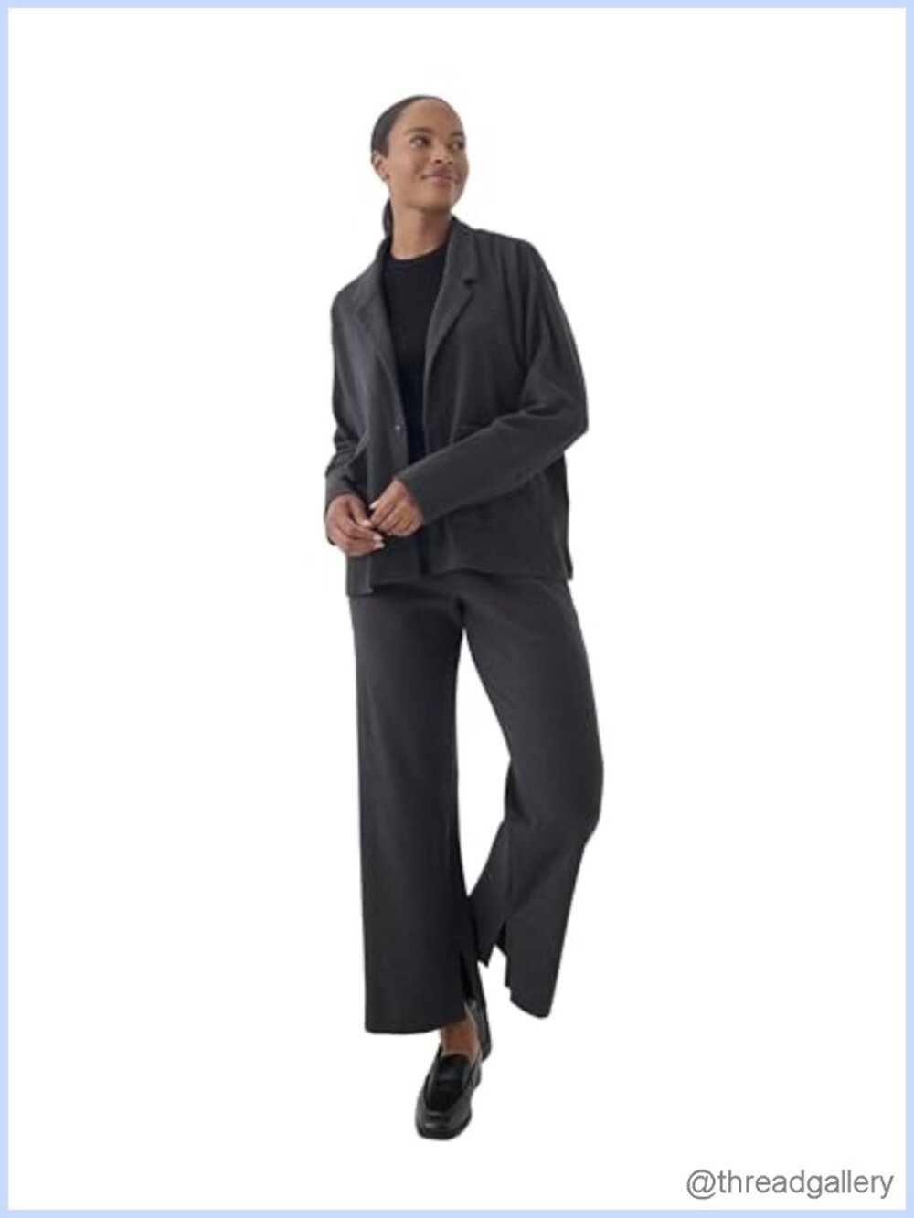 Pact Organic Cotton Relaxed Blazer Long Sleeve Notch Collar Button Business